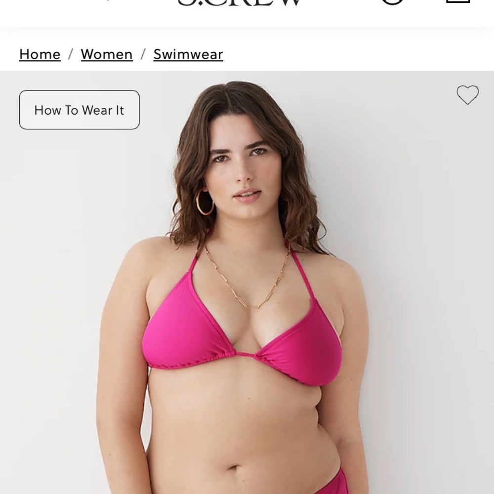 NWT J. Crew Heritage Triangle Bikini Top - Radiant Fuschia